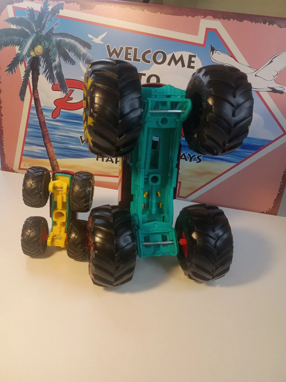 Lot Of 2 Hot Wheels Monster Trucks Demolition Graffiti #68 1/24 &1/64